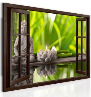 3D obraz okno Buddha 120x80 cm