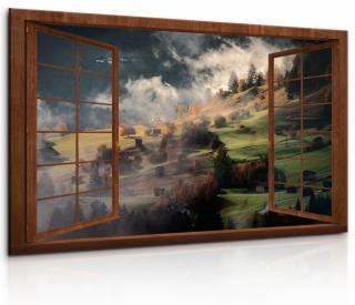 3D obraz okno do údolí 120x80 cm
