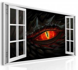 3D obraz okno- dračí oko 120x80 cm