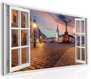 3D obraz okno na Olomouc 120x80 cm