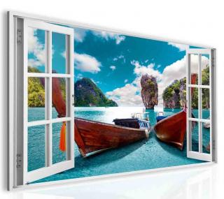 3D obraz okno Thajsko 120x80 cm