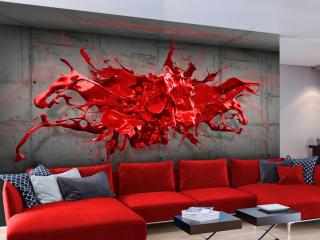 3D tapeta červená skvrna 400x280 cm
