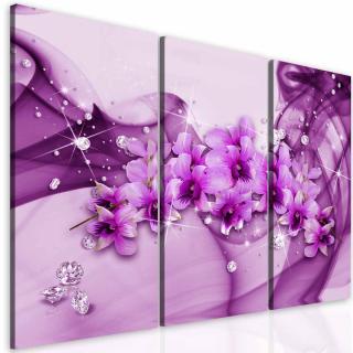 Abstraktní obraz fialové květy 120x90 cm