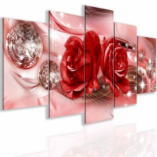 Abstraktní obraz růže Red 100x50 cm