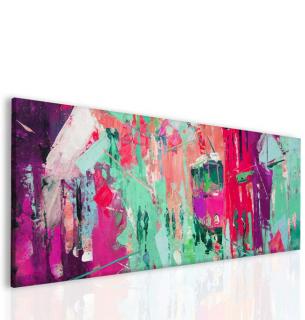 Obraz abstraktní město Pink 120x40 cm