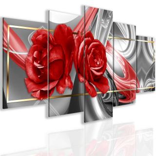 Obraz abstraktní růže Red 100x50 cm