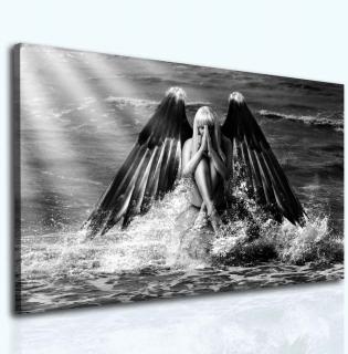 Obraz Andělská modlitba Grey 90x60 cm