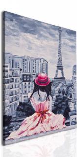 Obraz dáma v Paříži 45x60 cm