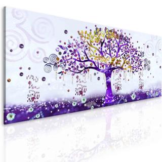 Obraz fialový strom životní energie 100x40 cm