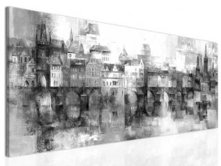 Obraz Staré Město pražské Grey 100x40 cm