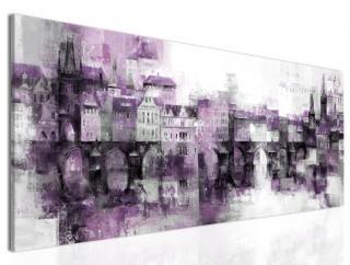 Obraz Staré Město pražské Purple 100x40 cm