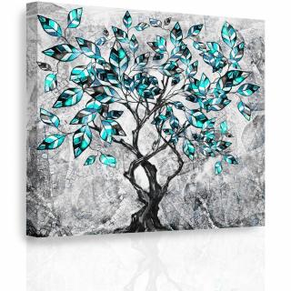 Obraz strom v mozaice Blue 100x100 cm