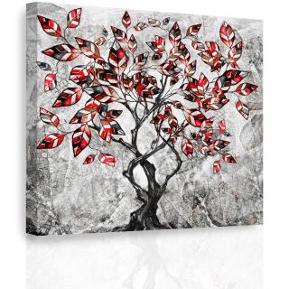 Obraz strom v mozaice Red 100x100 cm