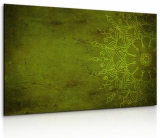 Obraz zelená mandala na zdi 90x60 cm