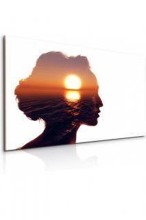 Obraz žena v západu slunce 120x80 cm