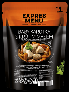 Baby karotka s krůtím masem (1 porce 300g)