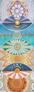 Aryama | Cestovní jógamatka Magický svět | 61 x 0,1 x 180 cm | fialová