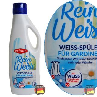 Evidur Rein Weiss máchací gel na záclony 500 ml prací gel (V Německu oblíbený doplňkový máchací gel na záclony, který podporuje bílou barvu a dodá svěží vůni.)