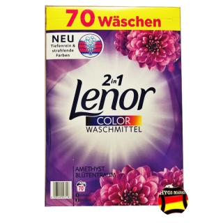 Lenor Amethyst Blutentraum 70 dávek prášek na barevné prádlo s vůní (dovoz z Německa, květinová vůně)