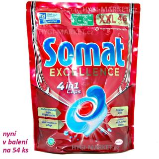 SOMAT Excellence 4in1 Caps tablety do myčky 54 ks v sáčku (bez vybalování)  (dovoz z Německa)