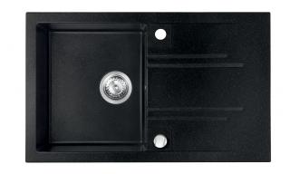 Granitový černý dřez Novaservis 48x78 cm s přepadem a odkapávačem DRGM48/78HA