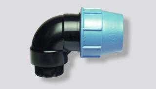 Unidelta 20 mm koleno s vnějším závitem 1/2" pro spojování PE trubek až do PN16 (UNI1008020002)