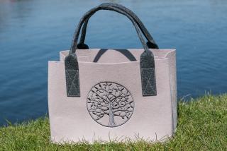 GILDE nákupní filcová taška - Strom života / béžová (Strom života - symbol rodinných pout)