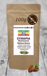 Etiopská 100% Arabika Shantawene Sidama Bensa Káva Monro 100g