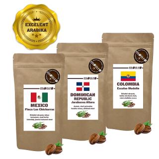 Káva Monro Degustační balíček kávy 3ks 100% výběrových Arabik Excelent po 100g