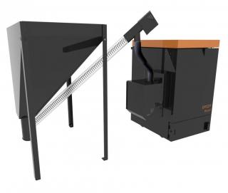 OPOP BIOPEL MINI SET 21,220/V9 21 kW (Peletový kotel, cena včetně hořáku, řídící jednotky V9, podavače 2m, násypky 80x80 na 220 kg pelet)