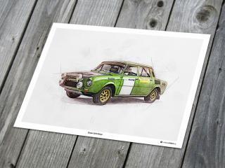 Škoda 120 S Rallye - plakát, obraz na zeď Rozměr plakátu: 70 x 50 cm