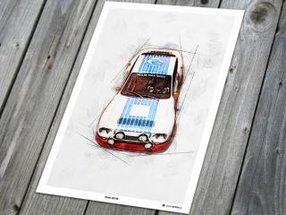 Škoda 130 RS 1977 - plakát, obraz na zeď Rozměr plakátu: 42 x 30 cm (A3)