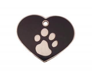 BAFPET Jednostranná psí známka, srdíčko Barva: Černá, Psí známka: Jednostranná 2,8 x 3,5cm 13V