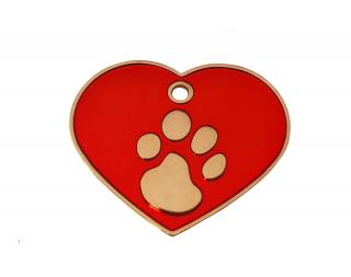 BAFPET Jednostranná psí známka, srdíčko Barva: Červená, Psí známka: Jednostranná