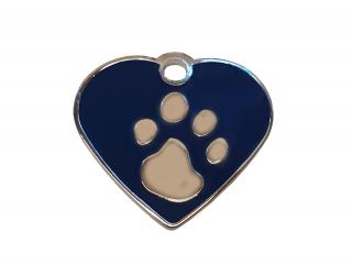 BAFPET Jednostranná psí známka, srdíčko Barva: Modrá, Psí známka: Jednostranná 2,1 x 2,2cm 13M