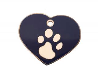 BAFPET Jednostranná psí známka, srdíčko Barva: Modrá, Psí známka: Jednostranná 2,8 x 3,5cm 13V