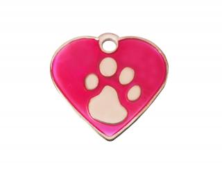 BAFPET Jednostranná psí známka, srdíčko Barva: Růžová, Psí známka: Jednostranná 2,1 x 2,2cm 13M