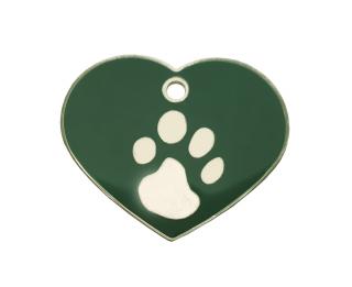 BAFPET Jednostranná psí známka, srdíčko Barva: Zelená, Psí známka: Jednostranná 2,8 x 3,5cm 13V
