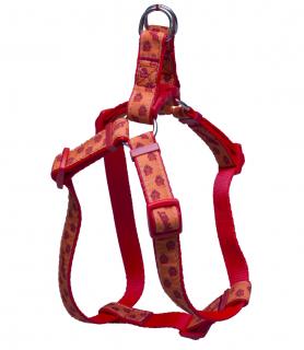 BAFPET Popruhové kšíry TLAPKY BAF Barva: Červená, Velikost kšírů: 15mm x OH 32-46cm 18412TB