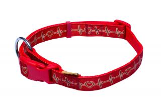BAFPET Popruhové obojky EKG Barva: Červená, Rozměr: 20mm x 38-60cm 18101E