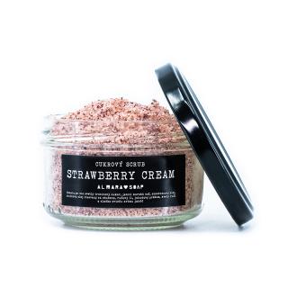 Cukrový scrub strawberry cream 140g | ALMARASOAP
