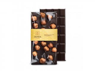 Hořká čokoláda s lískovými ořechy 105g | ČOKOLÁDOVNA JANEK