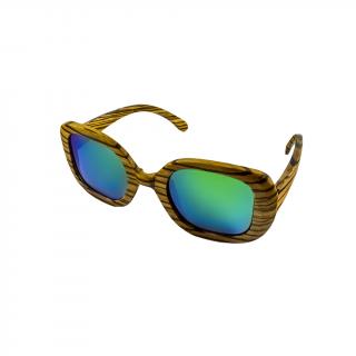 Dřevěné sluneční brýle - Duppau Fly Zebra Green