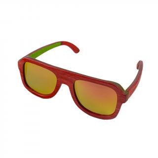 Dřevěné sluneční brýle - Duppau Skateboard Red Shield