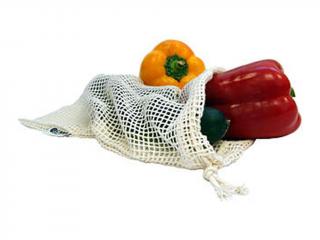 CASA ORGANICA Síťový sáček z biobavlny na ovoce a zeleninu – malý (30 × 20 cm)