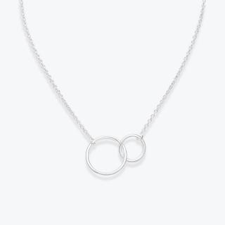 Stříbrný náhrdelník Dvojitá karma - Propojené kruhy - Ag925