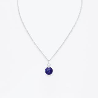 Stříbrný náhrdelník s korálkem z lapis lazuli - Ag925
