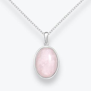Stříbrný náhrdelník s růženínem - Ag925