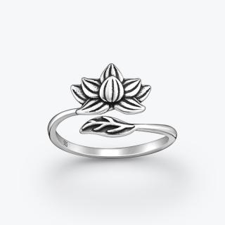 Stříbrný prsten Lotos nastavitelný - Ag925