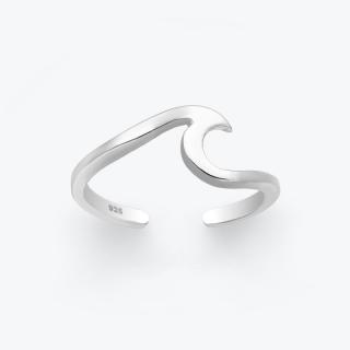 Stříbrný prsten na nohu Vlna - Ag925
